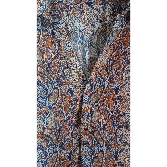 Mast 1883 Large Multicolor Snakeskin Lightweight Classic Business Casual Top - Picture 2 of 7